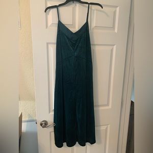 Green Velvet Midi Dress